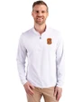 Syracuse Orange Cutter & Buck Virtue Recycled Featherlight Pique Mens Quarter Zip Pullover White Front