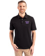 Washington Huskies Cutter & Buck Advantage Eco Tri-Blend Pique Mens Big and Tall Polo Black Front