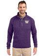 Washington Huskies Cutter & Buck Mainsail Sweater-Knit Mens Half Zip Pullover Jacket College Purple Heather Front