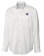 Washington Huskies Cutter & Buck Epic Easy Care Fine Twill Mens Big and Tall Dress Shirt White Mannequin
