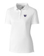 Washington Huskies Cutter & Buck Advantage Eco Tri-Blend Pique Womens Polo White Mannequin