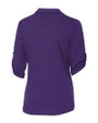 Washington Huskies Cutter & Buck Womens Elbow-Sleeve Thrive Polo College Purple Mannequin Back