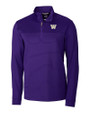 Washington Huskies Cutter & Buck Traverse Stretch Eco Stripe Quarter Zip Mens Pullover College Purple Mannequin