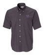 Washington Huskies Cutter & Buck Epic Easy Care Nailshead Mens Big and Tall Short Sleeve Dress Shirt Black Mannequin
