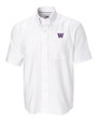 Washington Huskies Cutter & Buck Epic Easy Care Nailshead Mens Big and Tall Short Sleeve Dress Shirt White Mannequin