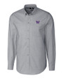 Washington Huskies Cutter & Buck Stretch Oxford Mens Long Sleeve Dress Shirt Charcoal Mannequin