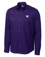 Washington Huskies Cutter & Buck Epic Easy Care Nailshead Mens Long Sleeve Dress Shirt College Purple Mannequin