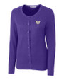 Washington Huskies Cutter & Buck Womens Lakemont Cardigan Sweater College Purple Mannequin
