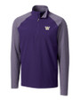 Washington Huskies Cutter & Buck Response Lightweight Hybrid Quarter Zip Mens Pullover Windbreaker College Purple Mannequin