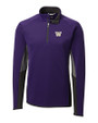 Washington Huskies Cutter & Buck Traverse Colorblock Stretch Quarter Zip Mens Pullover College Purple Mannequin