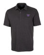 Washington Huskies Cutter & Buck Advantage Tri-Blend Jersey Mens Pocket Polo Black Heather Mannequin