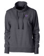 Washington Huskies Cutter & Buck Saturday Cotton Blend Womens Funnel Neck Sweatshirt Charcoal Heather Mannequin