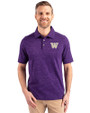 Washington Huskies Cutter & Buck Advantage Tri-Blend Space Dye Mens Polo Dark College Purple Front