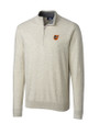 Baltimore Orioles Cutter & Buck Lakemont Tri-Blend Mens Quarter Zip Pullover Sweater Oatmeal Heather Mannequin
