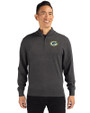 Green Bay Packers Cutter & Buck Lakemont Tri-Blend Mens Quarter Zip Pullover Sweater Charcoal Heather Front