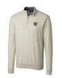 Las Vegas Raiders Cutter & Buck Lakemont Tri-Blend Mens Quarter Zip Pullover Sweater Oatmeal Heather Mannequin