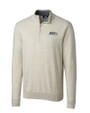 Seattle Seahawks Cutter & Buck Lakemont Tri-Blend Mens Quarter Zip Pullover Sweater Oatmeal Heather Mannequin