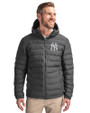 New York Yankees Cutter & Buck Mission Ridge Repreve® Eco Insulated Mens Puffer Jacket Elemental Grey Front