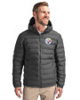 Pittsburgh Steelers Cutter & Buck Mission Ridge Repreve® Eco Insulated Mens Puffer Jacket Elemental Grey Front