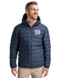 New York Giants Cutter & Buck Mission Ridge Repreve® Eco Insulated Mens Puffer Jacket Navy Blue Front