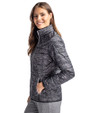 Cincinnati Reds Cutter & Buck Rainier PrimaLoft® Womens Eco Insulated Full Zip Printed Puffer Jacket Black Side
