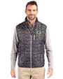 Green Bay Packers Cutter & Buck Rainier PrimaLoft® Mens Eco Insulated Full Zip Printed Puffer Vest Black Front