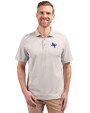 Air Force Falcons Cutter & Buck Virtue Eco Pique Stripe Recycled Mens Big and Tall Polo Polished Medium Gray Front
