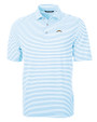 Los Angeles Chargers Cutter & Buck Virtue Eco Pique Stripe Recycled Mens Big and Tall Polo Atlas Light Blue Mannequin