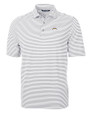 Los Angeles Chargers Cutter & Buck Virtue Eco Pique Stripe Recycled Mens Big and Tall Polo Polished Medium Gray Mannequin