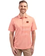 Cincinnati Bengals Cutter & Buck Virtue Recycled Stripe Featherlight Pique Mens Big & Tall Polo College Orange Front