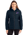 Buffalo Bills Cutter & Buck Mission Ridge Repreve® Eco Insulated Womens Puffer Jacket Navy Blue Front