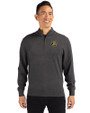 Wichita State Shockers Cutter & Buck Lakemont Tri-Blend Mens Big and Tall Quarter Zip Pullover Sweater Charcoal Heather Front