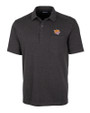 Bethune-Cookman Wildcats Cutter & Buck Advantage Tri-Blend Jersey Mens Pocket Polo Black Heather Mannequin