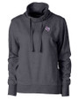 Stephen F Austin Lumberjacks Cutter & Buck Saturday Cotton Blend Womens Funnel Neck Sweatshirt Charcoal Heather Mannequin
