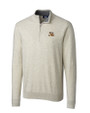 LSU Tigers Cutter & Buck Lakemont Tri-Blend Mens Quarter Zip Pullover Sweater Oatmeal Heather Mannequin