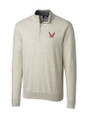 Eastern Washington Eagles Cutter & Buck Lakemont Tri-Blend Mens Quarter Zip Pullover Sweater Oatmeal Heather Mannequin
