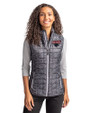 Clark Atlanta Panthers Cutter & Buck Rainier PrimaLoft® Womens Eco Insulated Full Zip Printed Puffer Vest Black Front