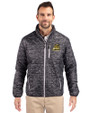Bryant University Bulldogs Cutter & Buck Rainier PrimaLoft® Mens Eco Insulated Full Zip Printed Puffer Jacket Black Front