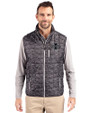 Iowa State Cyclones Cutter & Buck Rainier PrimaLoft® Mens Eco Insulated Full Zip Printed Puffer Vest Black Front