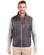 Clemson Tigers Cutter & Buck Rainier PrimaLoft® Mens Eco Insulated Full Zip Printed Puffer Vest Black Front