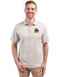 East Carolina Pirates Cutter & Buck Virtue Eco Pique Stripe Recycled Mens Big and Tall Polo Polished Medium Gray Front