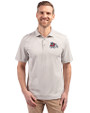 Fresno State Bulldogs Cutter & Buck Virtue Eco Pique Stripe Recycled Mens Big and Tall Polo Polished Medium Gray Front