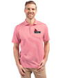 Central Missouri Mules Cutter & Buck Virtue Eco Pique Stripe Recycled Mens Big and Tall Polo Red Front