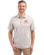 Virginia Tech Hokies Cutter & Buck Virtue Eco Pique Stripe Recycled Mens Big and Tall Polo Polished Medium Gray Front