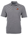 Oklahoma State Cowboys Cutter & Buck Virtue Eco Pique Stripe Recycled Mens Big and Tall Polo Black Mannequin