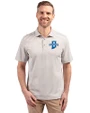 Indiana State Sycamores Cutter & Buck Virtue Eco Pique Stripe Recycled Mens Big and Tall Polo Polished Medium Gray Front