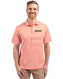 Florida A&M Rattlers Cutter & Buck Virtue Eco Pique Stripe Recycled Mens Big and Tall Polo College Orange Front