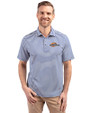 Pepperdine Waves Cutter & Buck Virtue Eco Pique Stripe Recycled Mens Big and Tall Polo Tour Blue Front
