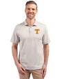 Tennessee Volunteers Cutter & Buck Virtue Eco Pique Stripe Recycled Mens Big and Tall Polo Polished Medium Gray Front