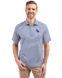 Louisiana Tech Bulldogs Cutter & Buck Virtue Eco Pique Stripe Recycled Mens Big and Tall Polo Tour Blue Front